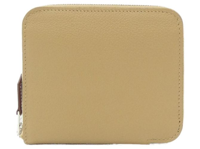 Hermès Hermes COEUR ET RUNABS Silk Compact Wallet Beige