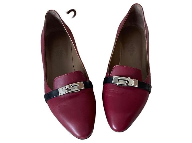 Hermès Leather Ballerinas Red