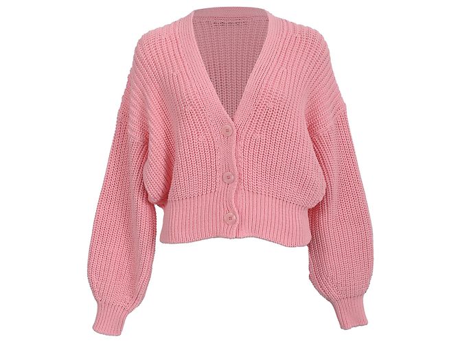 Iro Uberta Oversized Rippstrick-Cardigan aus Polyester in Rosa Braun Pink