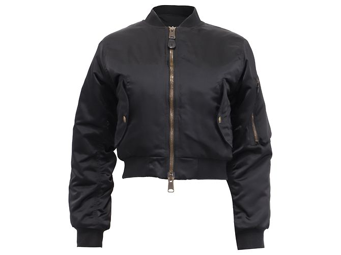 Balenciaga Shrunk Bomber Jacket in Black Polyamide
