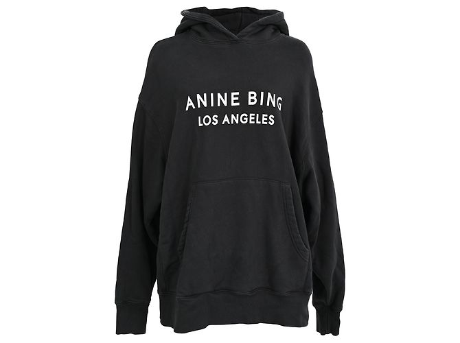 Sudadera Alto Logo Anine Bing en algodón negro