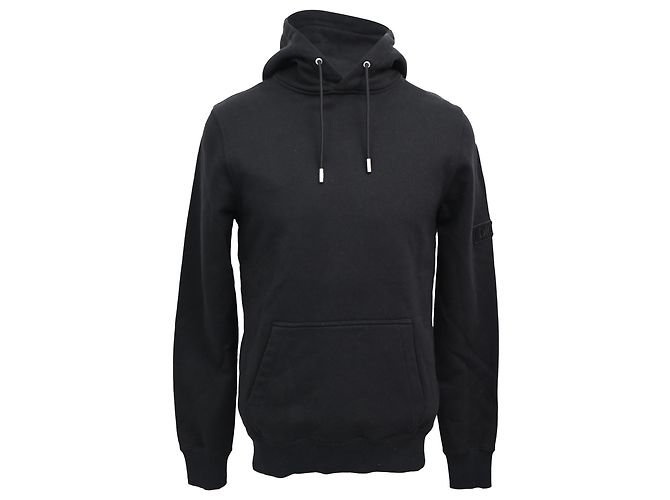 Schwarzer Baumwoll-Hoodie mit Dior-Logo-Patch