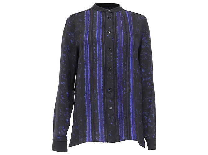 Blusa a maniche lunghe stampata Proenza Schouler in seta nera Nero