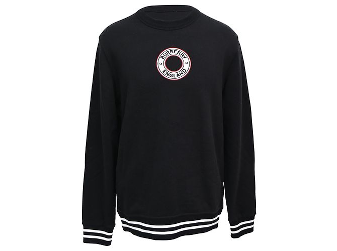 Schwarzer Baumwoll-Sweatshirt mit Burberry Albany-Logo-Druck