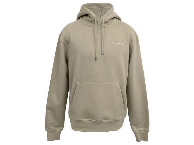 Jacquemus Le Sweatshirt Brodé Hoodie in Beige Cotton