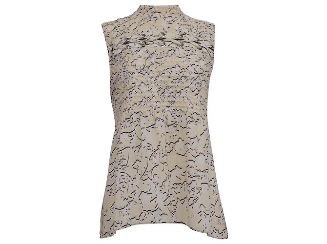 Top de georgette estampado Proenza Schouler en seda blanca Blanco