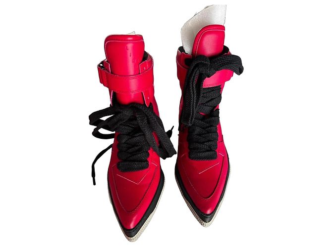 Limi Feu Red high-top leather boots with laces
