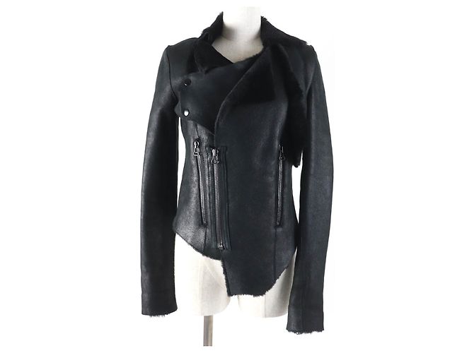 Autre Marque Helmut Lang Sheepskin Shearling Jacket Black