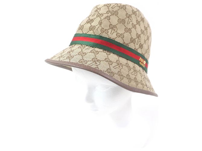 Gucci Palace Polyester Cotton Bucket Hat Beige