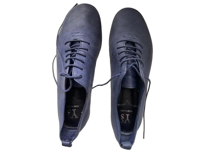 Scarpe stringate in pelle blu Yohji Yamamoto