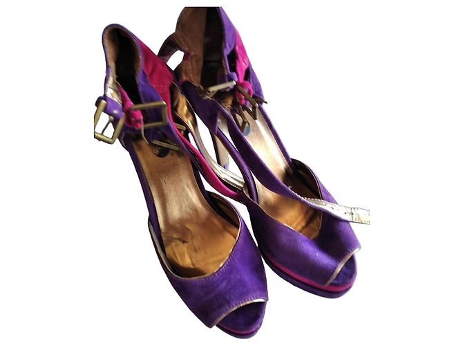 Autre Marque Tacchi a piattaforma in suede viola e rosa D'oro Porpora