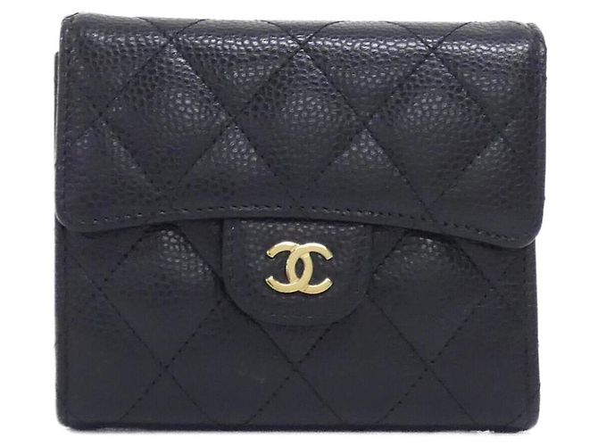 Chanel Timeless Classic Wallet Black Dark red