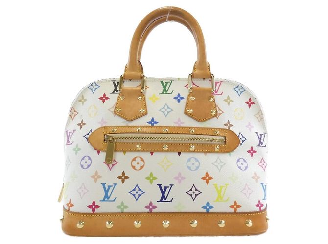 Louis Vuitton Multicolor Alma PM Handtasche Weiß Mehrfarben