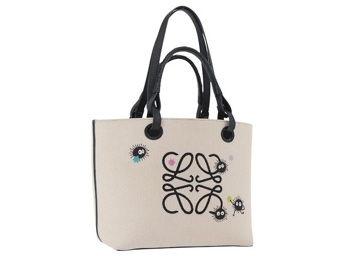 LOEWE - Bolsa Susuwatari de Studio Ghibli A Viagem de Chihiro em lona creme Auth 167021SM Cru