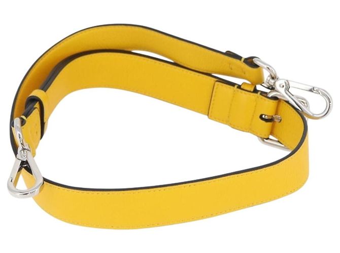 FENDI Sangle en cuir 35,4""-43,3"" Jaune Auth LNZ434
