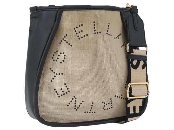 Autre Marque Bolsa de Ombro Stella MacCartney em Lona e Couro 2 em 1 Bege Dourado Auth BA11119