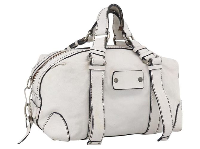 Chloé Borsa a mano Chloe in pelle bianca e argento Auth bs33592 Bianco