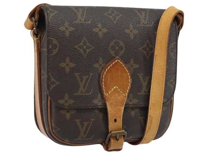 LOUIS VUITTON Bolsa de Ombro Monogram Cartouchiere PM M51254 LV Auth LNZ012