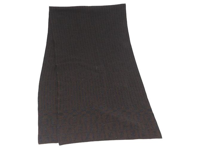 FENDI Zucca Schal Wolle Braun Auth am10811