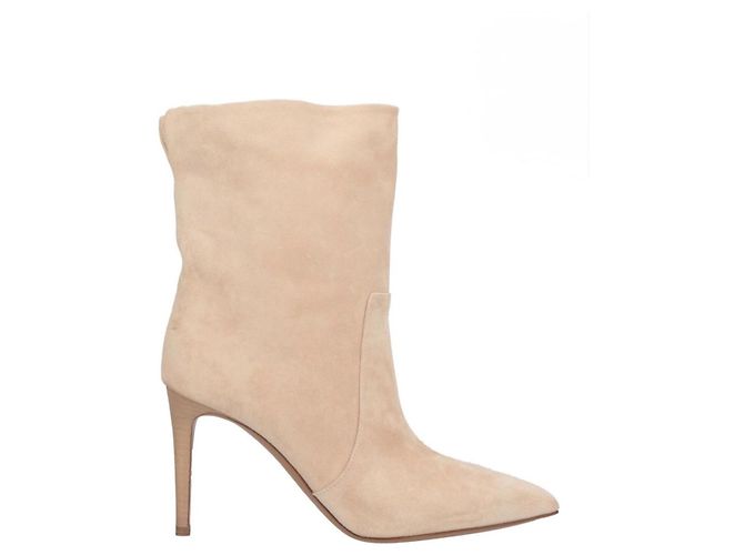 Botas de tornozelo em camurça Paris Texas 85 Bege