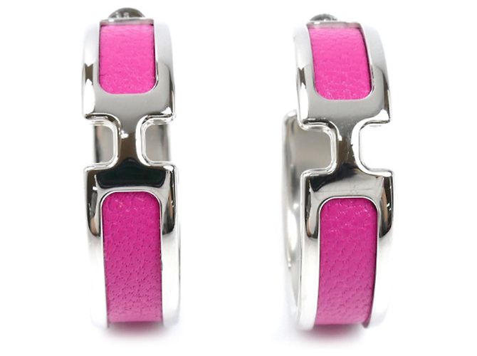 Pendientes Olympe de cuero GP Hermès Rosa