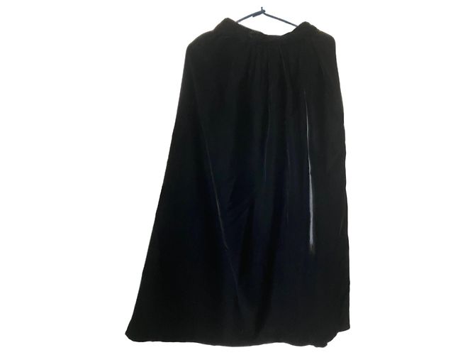 Gonna maxi in velluto Yves Saint Laurent Nera Nero 