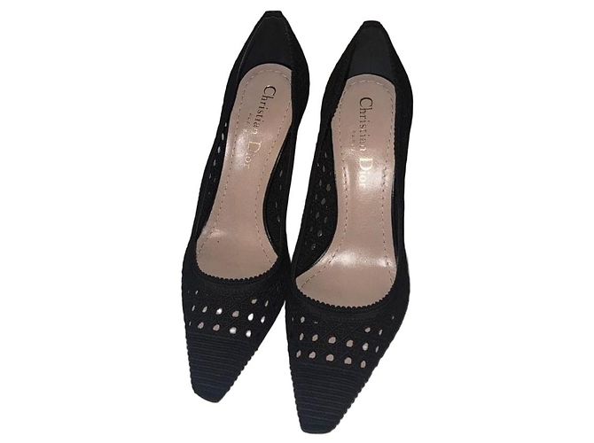 Dior Capture Cannage Mesh High Heels Schwarz Spitze