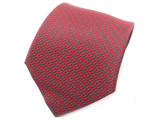 Hermès Hermes Chaine d'Ancre Silk Tie Grey