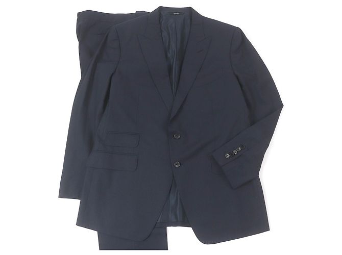 Terno de lã simples Tom Ford Azul Azul marinho