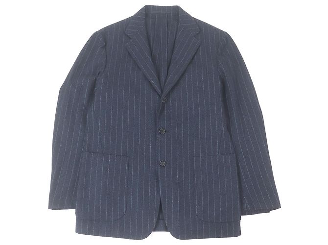 Autre Marque Sartorio Striped Wool Jacket Blue Navy blue