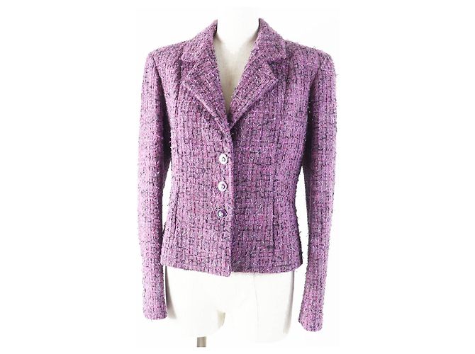 Timeless Chanel 22P Lion Button Acrylic Polyester Jacket Purple