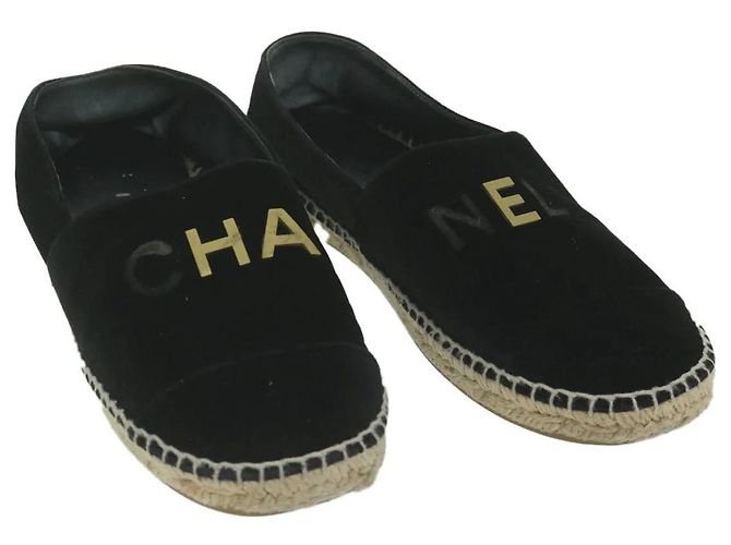 Scarpe Chanel Velour 38 Nero