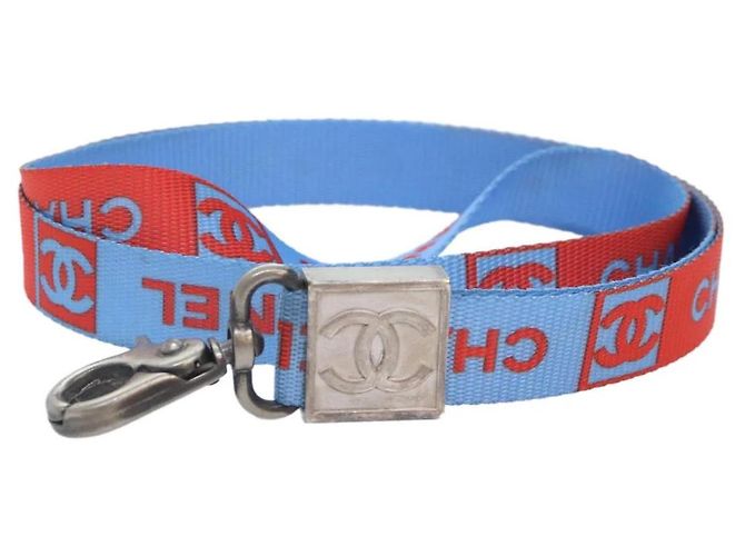 Chanel CC Nylon Neck Strap Blue