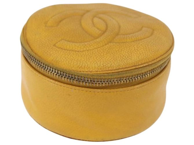 Chanel Coco Mark Schmuckbox Gelb Leder