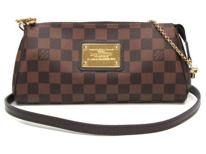 Bolsa de mão Damier Eva Louis Vuitton Marrom Damier ebene