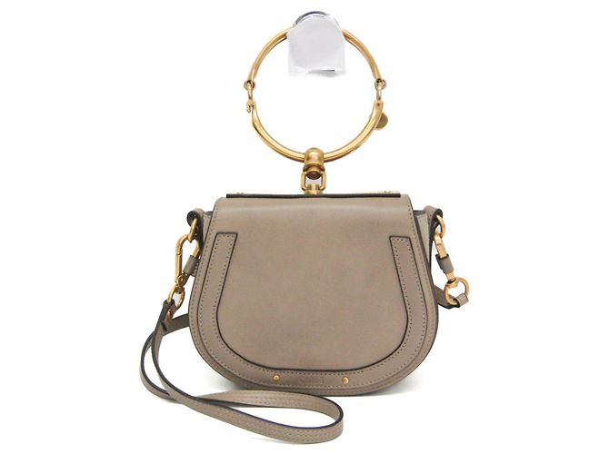 Bolsa Chloé Nile em couro cinza e camurça