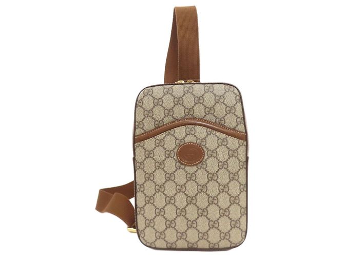 Borsa a tracolla Gucci 696016 Interlocking G GG Supreme Marrone
