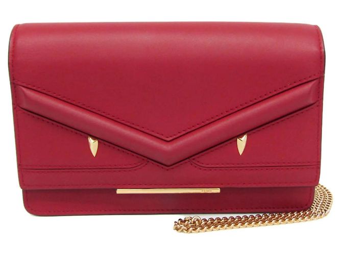 Fendi Bag Bugs Women's Leather Chain/Shoulder Wallet