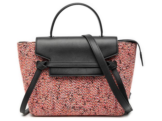 Céline Bolsa transversal em micro tweed rosa Celine