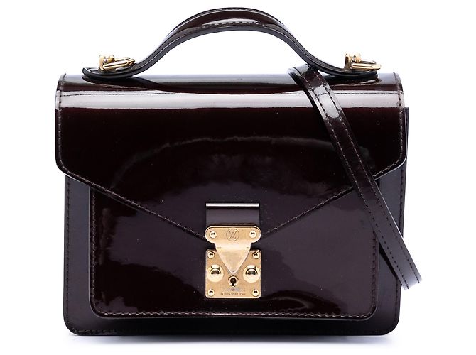 Louis Vuitton Monceau BB em verniz roxo