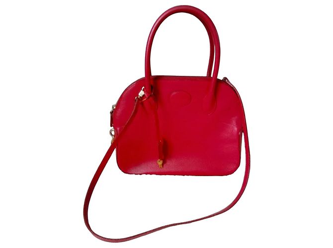 Lancel rote Lederhandtasche