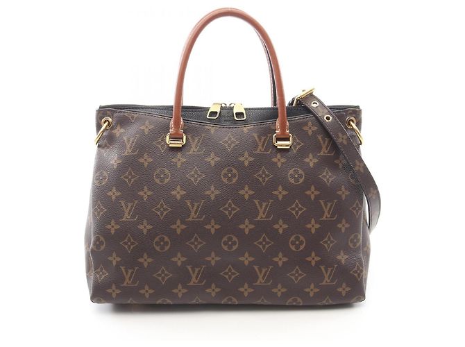 Bolsa Pallas Louis Vuitton Marrom Preto Monograma