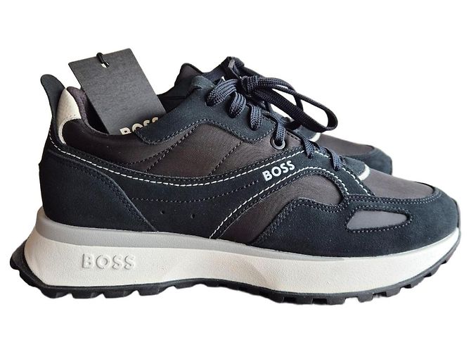Sneakers Hugo Boss in pelle blu navy