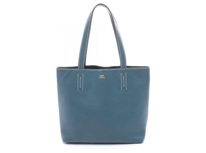 Sac Tote Double Sens 28 d'Hermès Bleu Bleu Marine