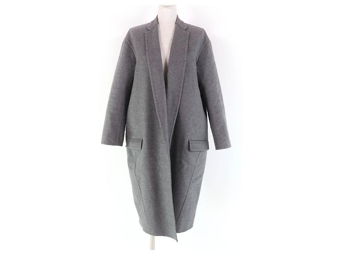 Céline Celine Egg Crombie Mantel aus Kaschmir Grau