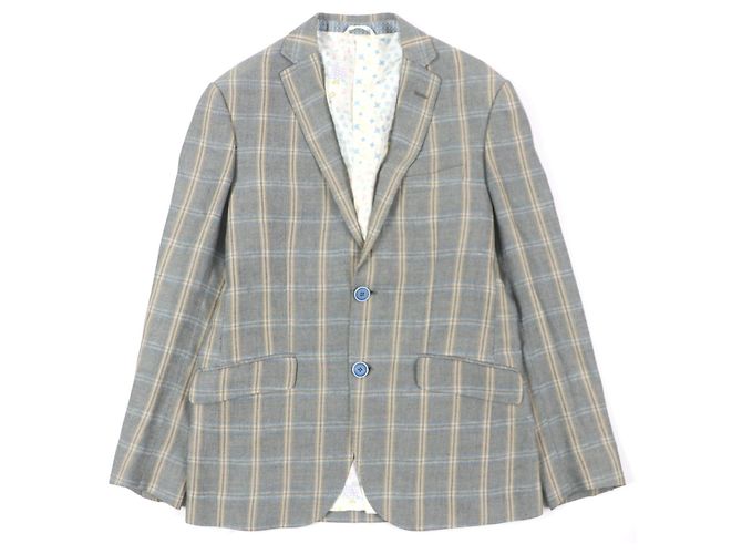 Autre Marque ETRO Tailored Jacket Wool Linen Jacket Brown Black