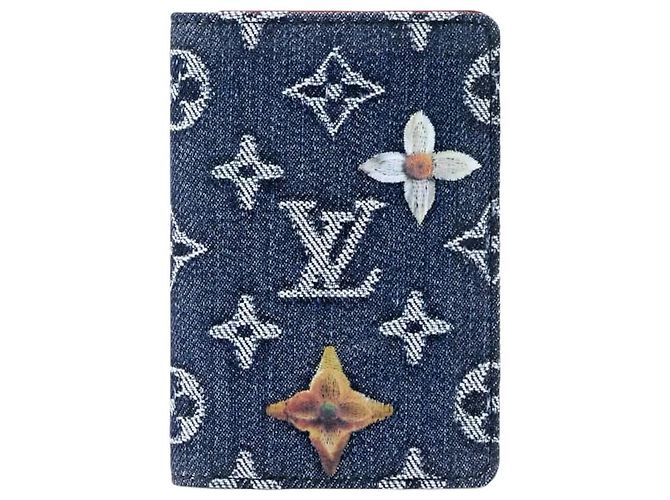 Louis Vuitton LV Monogram Flowers Denim Pocket organizer Blue