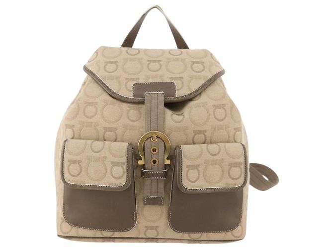 Salvatore Ferragamo Gancini Canvas Beige
