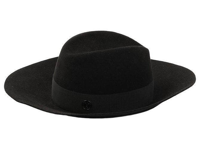 Maison Michel Henrietta Black Felt Hat Small