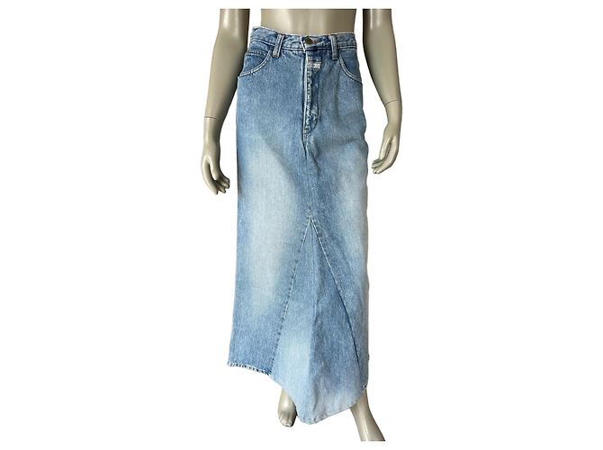 Marithé et François Girbaud Maxirock aus blauem Denim